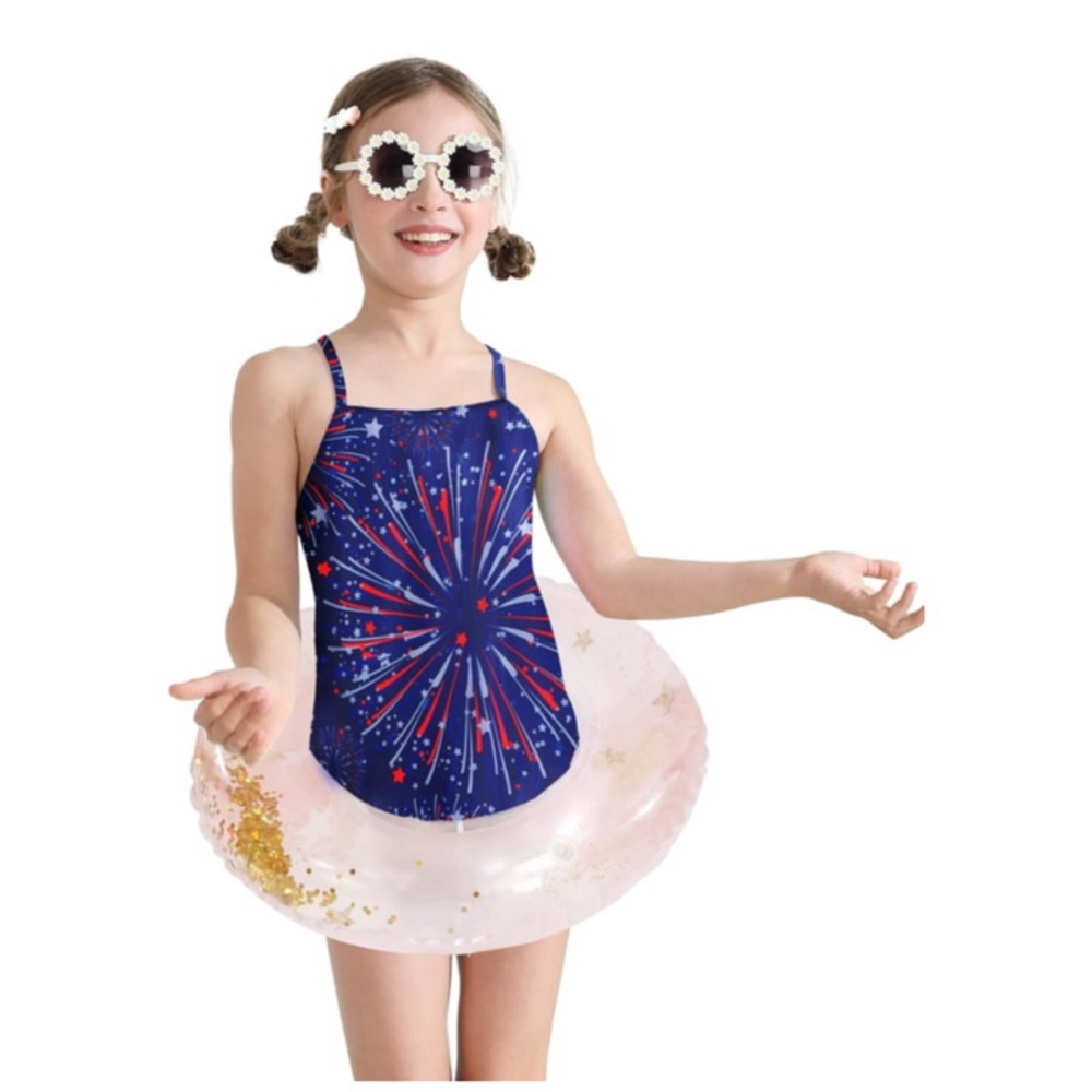 AMERICAN STARS ONE PIECE LITTLE GIRLS BATHING SUIT